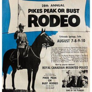 1968 Pikes Peak Or Bust Rodeo 28th Advertisement RMCP Colorado Springs DWP9C